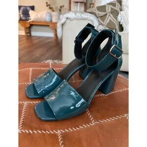 Via Spiga Evonne patent leather block heel sandals 7.5